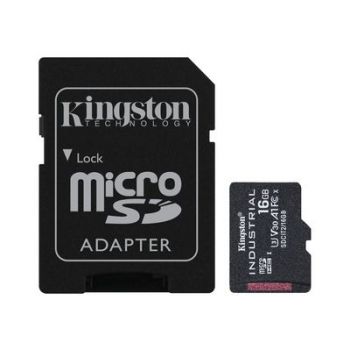 Карта памет Kingston Industrial - flash memory card - 16 GB - microSDHC UHS-I