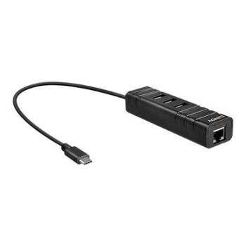 Адаптер Lindy USB 3.2 Type C Hub & Gigabit Ethernet Converter - network / USB adapter - USB 3.2 Gen 1 - Gigabit Ethernet x 1 + USB 3.2 x 3