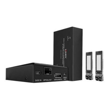 Адаптер LINDY 300m Fibre Optic DisplayPort 1.2 & USB KVM Extender - transmitter and receiver - KVM / audio / USB extender - DisplayPort