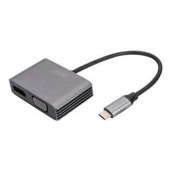 Адаптер DIGITUS Graphics adapter DA-70827 - USB-C to VGA / DisplayPort - 20 cm