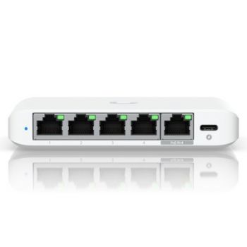 Мрежов суич Ubiquiti UniFi Flex Mini 2.5G Switch IGP-0401 - 5 Ports - 4x GE (100/1000/2500) - 1x PoE