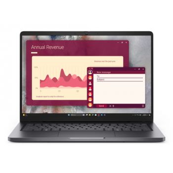 Лаптоп Dell DELL PRO, Intel Intel Core Ultra (Series 2), 16 GB, 512 GB SSD Intel® Graphics, Windows 11 Pro, Magnetite
