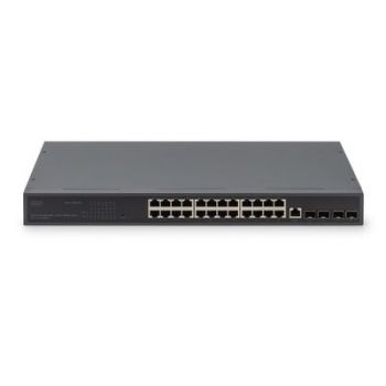 Мрежов суич DIGITUS 19 Switch - 29 Ports - 24 RJ45 Ports (10/100/1000) - 4x 10G SFP+ - 1x Uplink