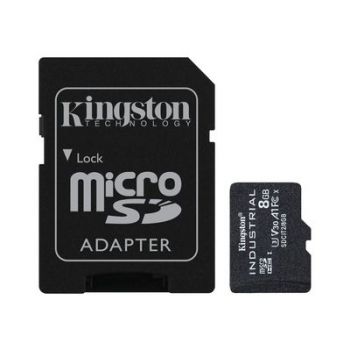 Карта памет Kingston Industrial - flash memory card - 8 GB - microSDHC UHS-I