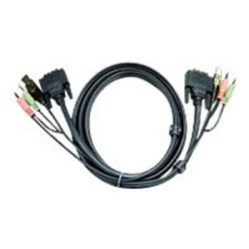Мрежов комутатор ATEN 2L-7D02UD - video / USB / audio cable - 1.8 m