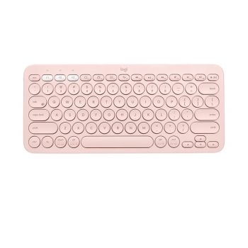 Клавиатура Logitech K380, безжична, компактна, нисък профил, розова, Bluetooth