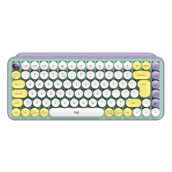 Клавиатура Logitech POP Keys Wireless Mechanical Keyboard With Emoji Keys - зелен/лилав