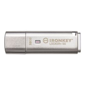 USB Флаш памет Kingston USB-Stick IronKey Locker+ - USB 3.2 Gen 1 (3.1 Gen 1) - 32 GB - Silver