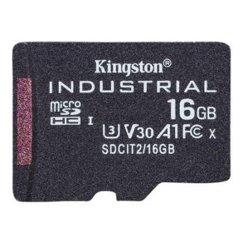 Карта памет Kingston Industrial - flash memory card - 16 GB - microSDHC UHS-I