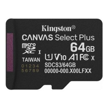 Карта памет Kingston Canvas Select Plus - flash memory card - 64 GB - microSDXC UHS-I