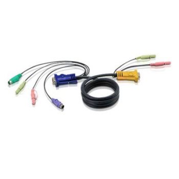 Мрежов комутатор ATEN PS/2 KVM Cable 2L-5302P - KVM/KVM - 1.8 m - with 3-in-1 SPHD and Audio
