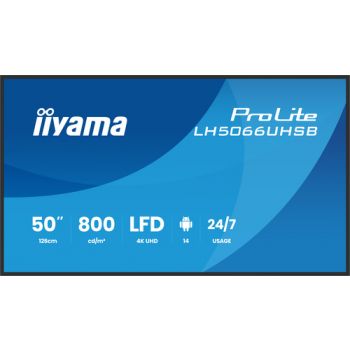 Монитор IIYAMA LH5066UHSB-B1AG 50IN, MediaTek 4 GB, 32 GB  ARM Mali-G52, Android