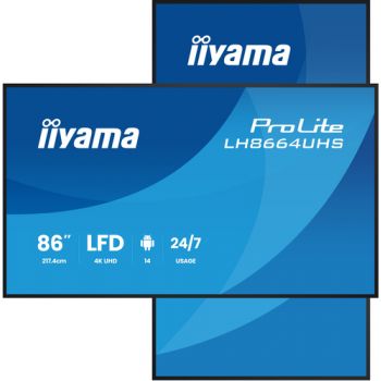 Монитор IIYAMA LH8664UHS-B3AG 86IN, MediaTek 4 GB, 32 GB  Mali-G52 MC1, Android