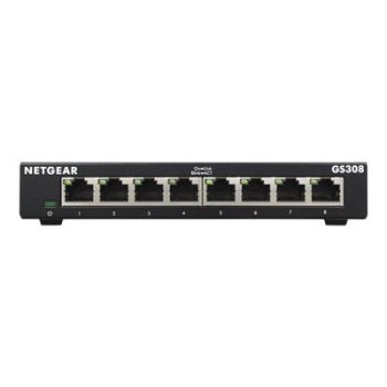 Мрежов суич NETGEAR GS308v3 - switch - 8 ports - unmanaged