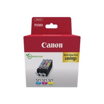 Консуматив за принтер Canon CLI-521 C/M/Y Multi pack - 3-pack - yellow, cyan, magenta - original - ink tank