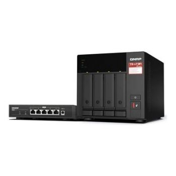 Мрежово устройство за съхранение QNAP TS-473A - NAS server - with QSW-1105-5T switch