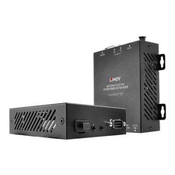 Адаптер LINDY 300m Fibre Optic HDMI 18G & USB KVM Extender - transmitter and receiver - KVM / USB extender