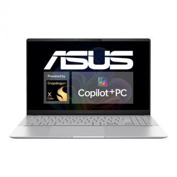 Лаптоп Asus S5507QA-MA012W QC, Qualcomm Snapdragon X Plus, 16 GB, 512 GB SSD PCI Express 4.0, Qualcomm Adreno GPU, Windows 11 Home, Cool Silver