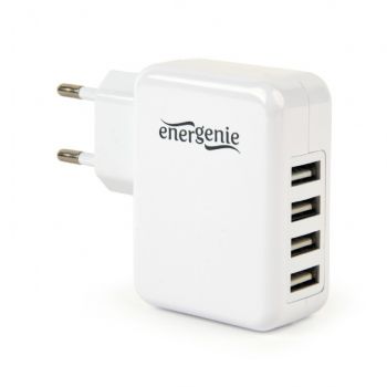 Зарядно у-во GEMBIRD Universal USB charger, 3.1 A, white