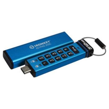 USB Флаш памет Kingston USB flash drive IronKey Keypad 200C - USB 3.2 Gen 1 - 512 GB - blue