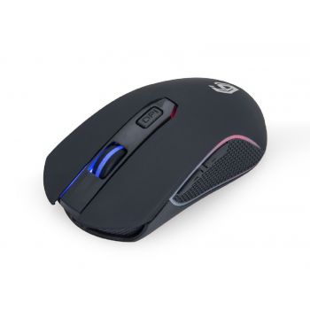 Геймърска мишка GEMBIRD MUSGW-6BL-01 6-button rechargeable wireless RGB  gaming mouse "Firebolt", черна