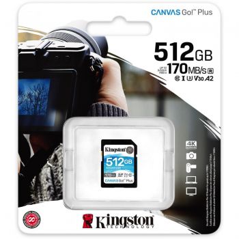 Карта памет SD Card Kingston 512GB Canvas GO Plus Class 10 UHS-I 